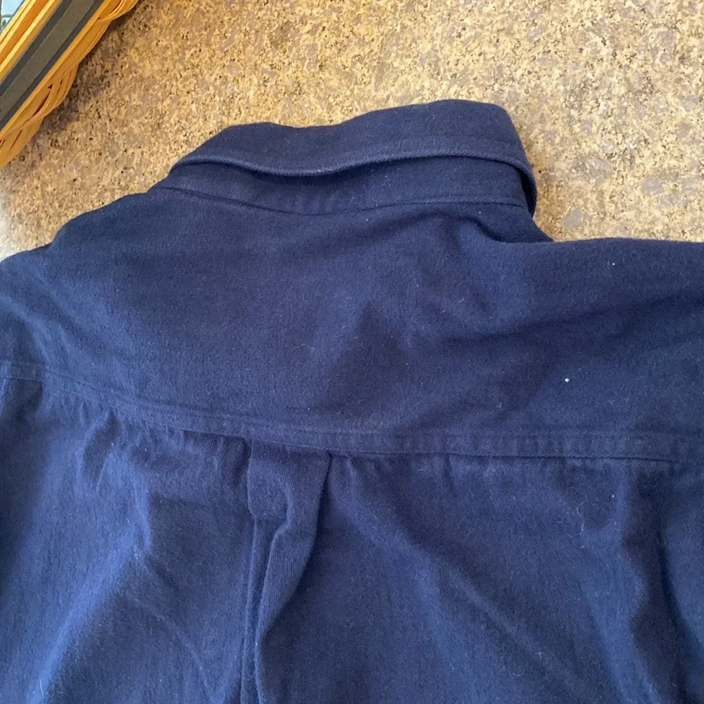 NWOT American Eagle Outfitters Navy Blue Flannel Long Sleeve Button Shirt Large - Picture 11 of 15